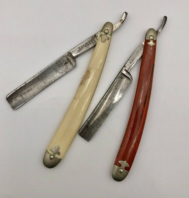 2 Antique Straight Razors Trusteel & W.C. Beelby GR MI.  /b
