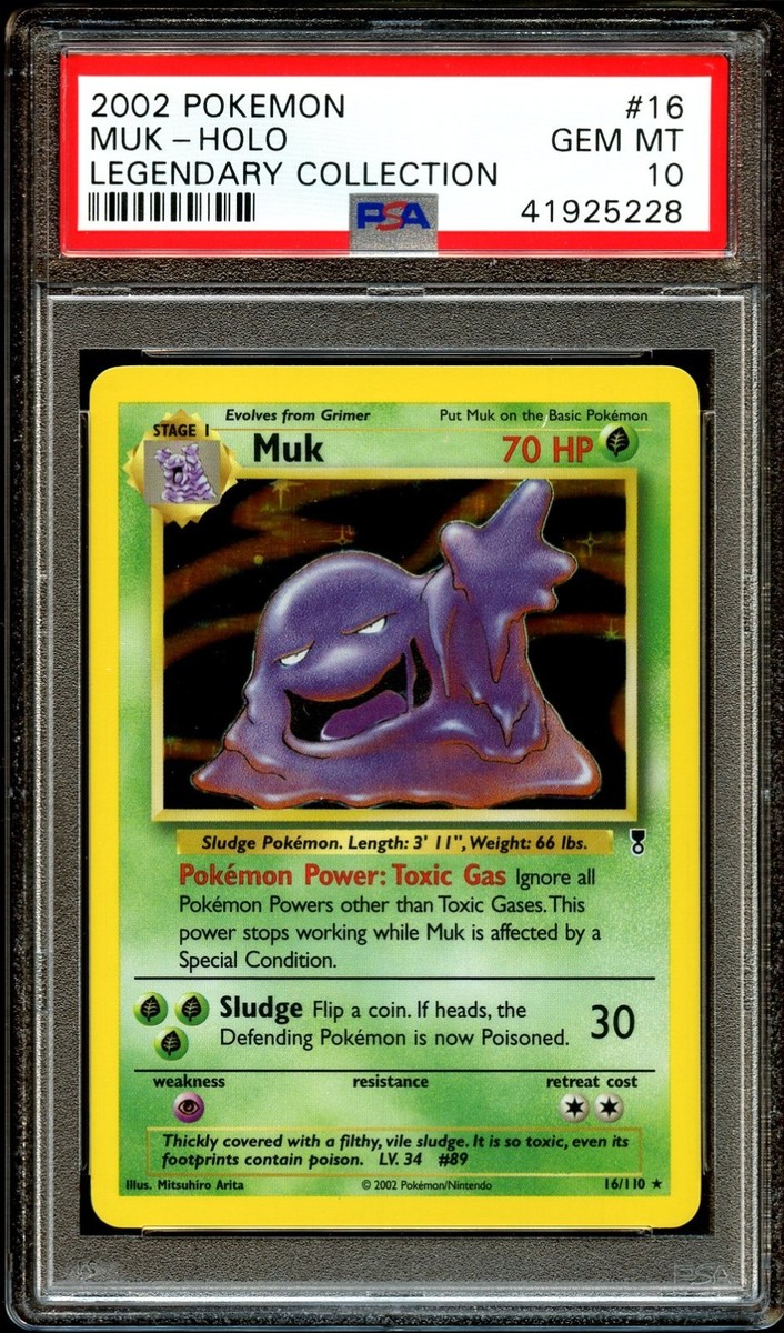 PSA 10 GEM MINT Muk 16/110 HOLO RARE Legendary Coll. Pokemon Card