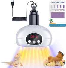 Chicken Coop Heater, 200W-350W-500W Reptile Heat Lamp Upgraded with UVA UVB Ligh