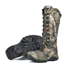 Men's Waterproof Hunting Boots 16" Side-Zip Snakeproof Boots with 10.5 Brown