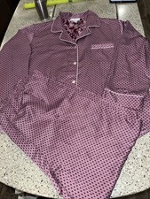 Miss Elaine Size Large Burgundy Pattern 2 piece Pajama Set