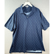Peter Millar Summer Comfort Polo Sz XXL Blue Skull All Over Print Golf Casual