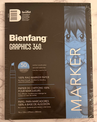 New Bienfang Graphics 360 | Marker Paper | 9'' x 12'' Pack of 2 (50 Sheets each)