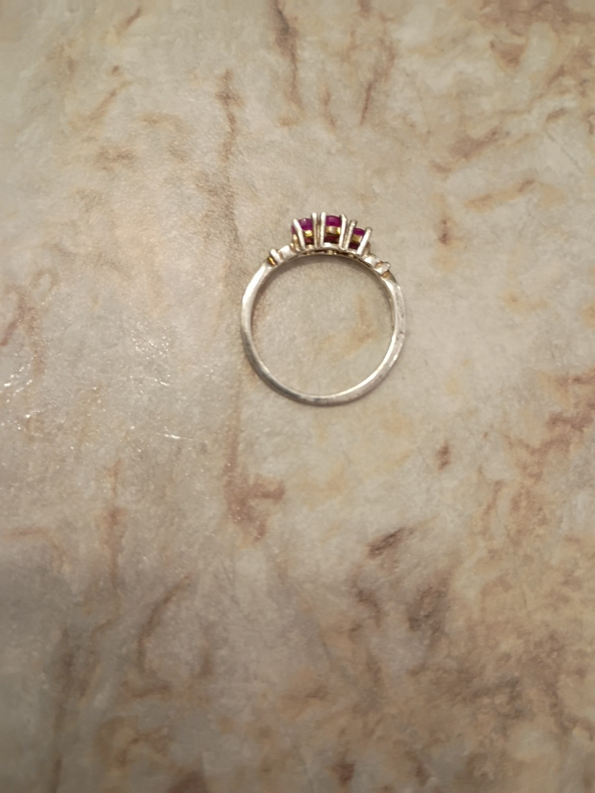 Ruby Ring Size 6 Diamond Accent Sterling - image 2