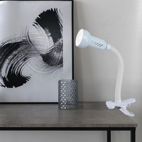 Leselampe Klemmleuchte Schreibtischleuchte Flexo-Arm Led Schwenkbar Metall Weiß