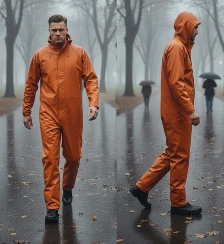 NEW Waterproof full body suit Unisex XL Fishing Workwear Hiking Orange farm - Picture 6 of 13