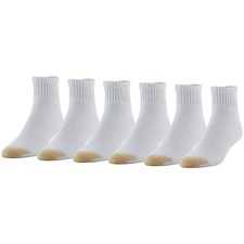 Men's 656P Cotton Ankle Athletic Socks, Multipairs, White 6-Pairs , Large