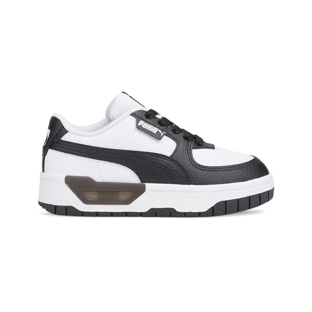 PUMA Cali Dream Leather Lace Up Toddler Girls Black, White Sneakers Casual Shoe