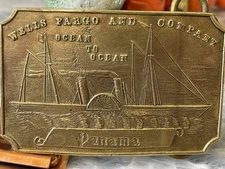Belt buckle Wells Fargo & Co. Ocean to Ocean stamped Tiffany Studio New York