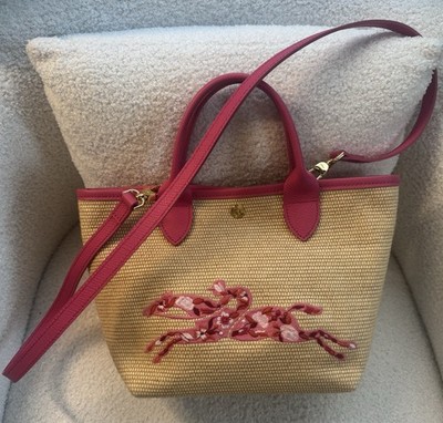 Longchamp La Panier Pliage Small Top Handle Raffia Tote