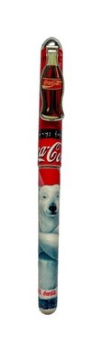 Vintage 1996 Coca-Cola Ceramic Roller Ball Point Pen With Polar Bear - Black Ink