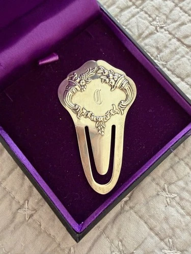 Reed and Barton Sterling Silver "Fruit Cornucopia" Pattern Bookmark Vintage