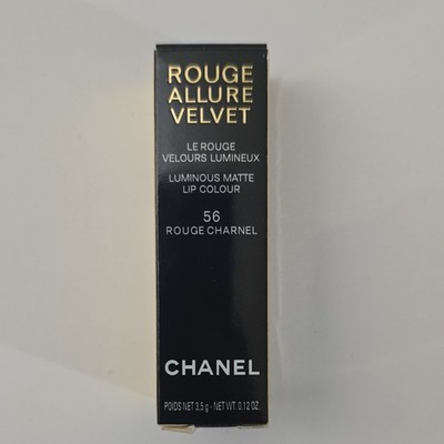CHANEL Rouge Allure Velvet Lipstick 56 Rouge Charnel Matte Luminous Long Wear