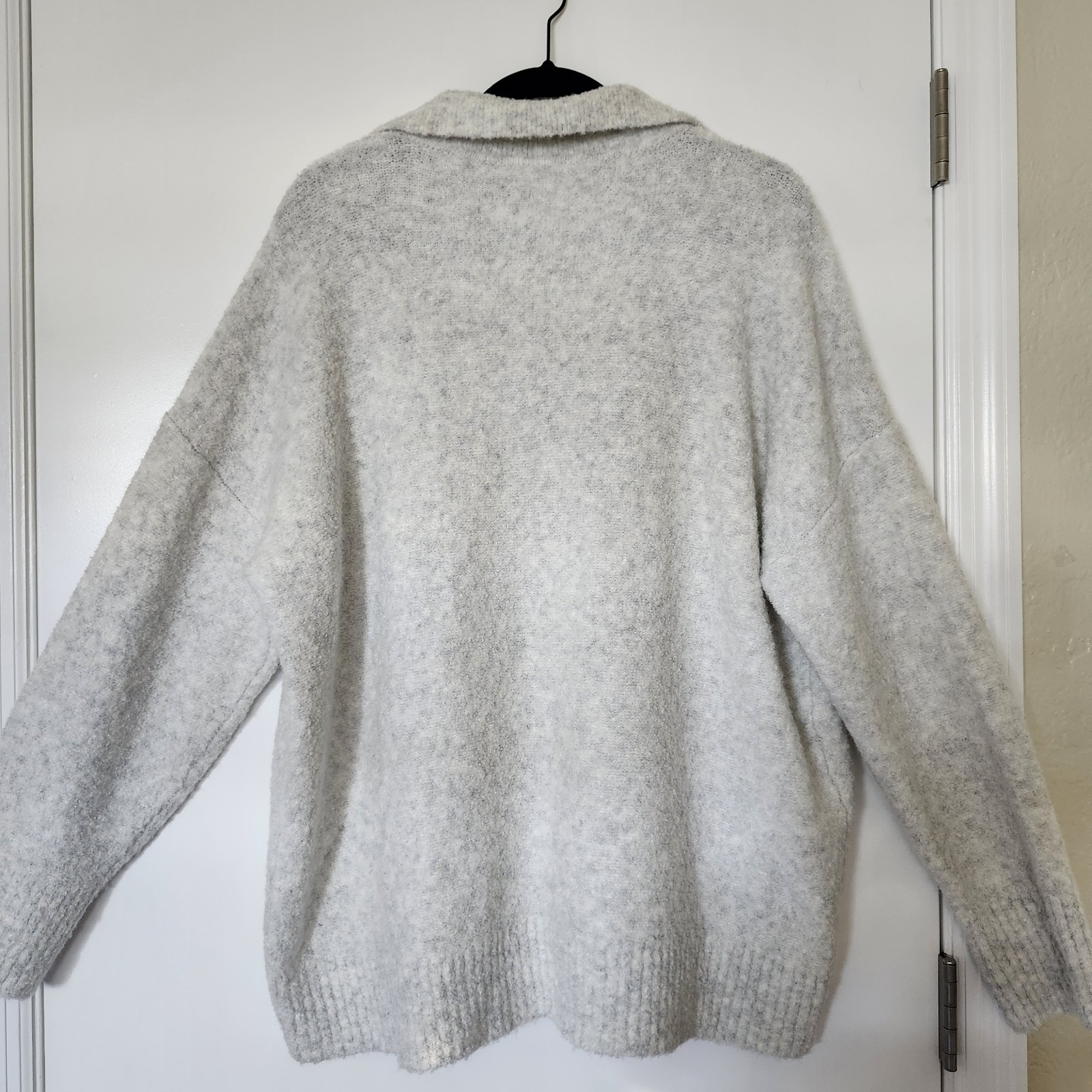 Loft Gray Wool Blend Collared Split Neck Pullover… - image 5