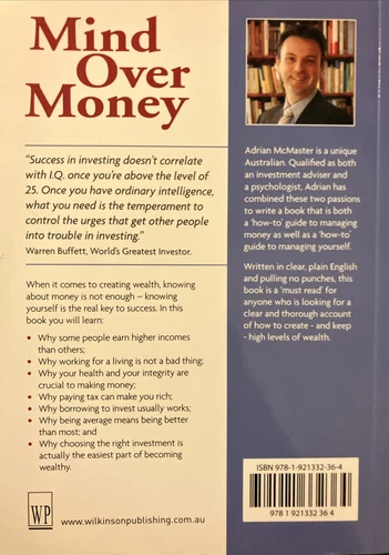 Mind Over Money - Why Wealth Matters (2008 pb) by Adrian McMaster. New - Picture 2 of 2