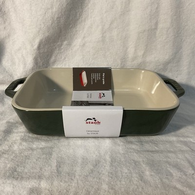 Staub- 7-1/2'' x 6'' Rectangular Gratin Baking Dish- Basil Green