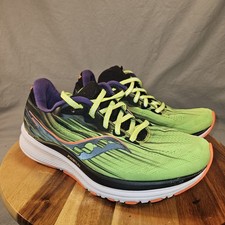 Saucony Ride 14 VIZI PRO Running Shoes Green Black White Purple Womens Size 7