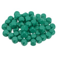20mm Blank Wooden Dice, 50 Pack Unfinished Wood Cube Blocks, Green