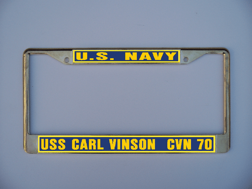 Telaio targa USS CARL VINSON CVN 70 US Navy militare auto-camion-motociclo - Foto 5 di 11
