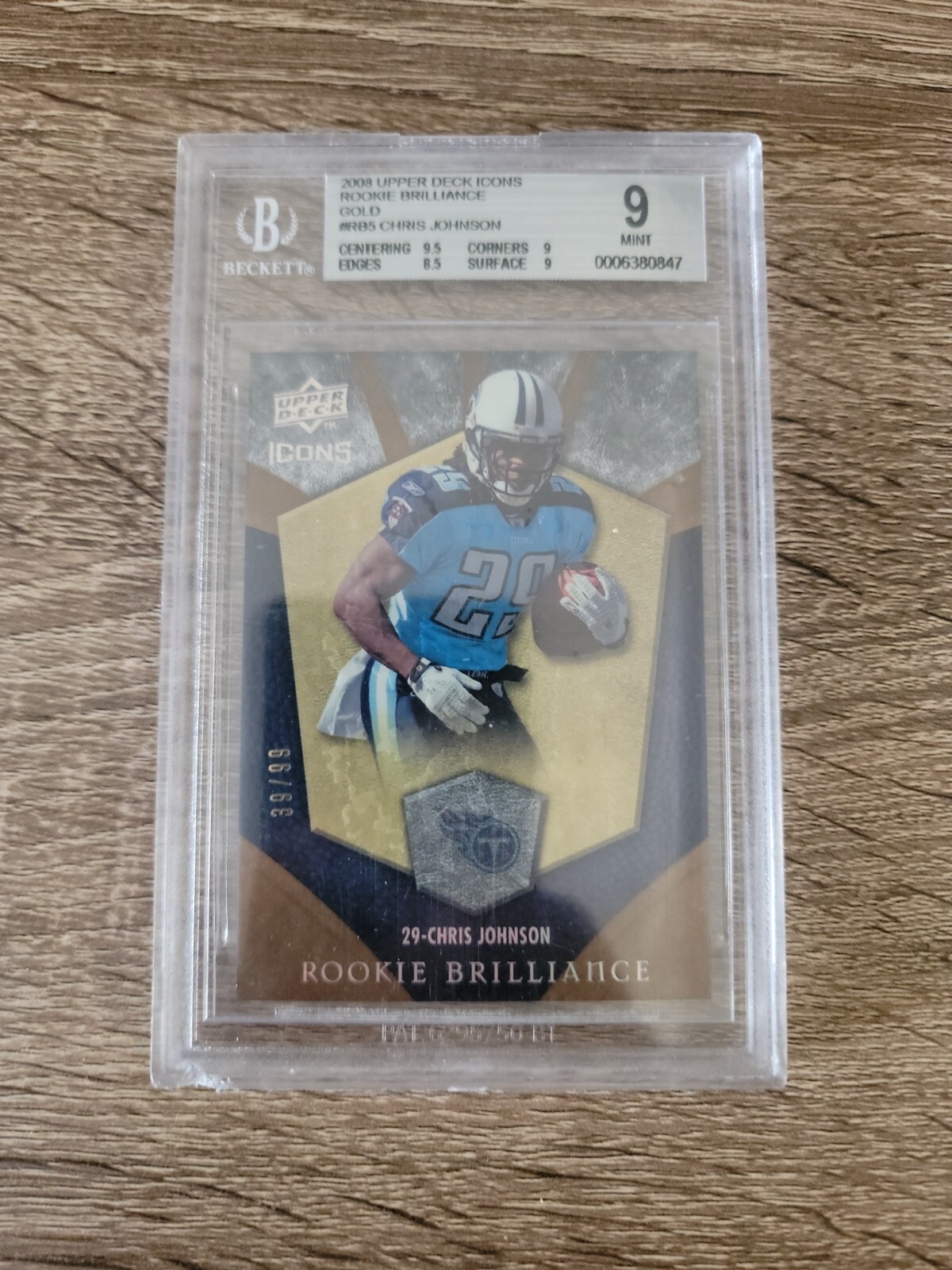 Chris Johnson Upper Deck Icons Rookie Brilliance #RB5 Gold