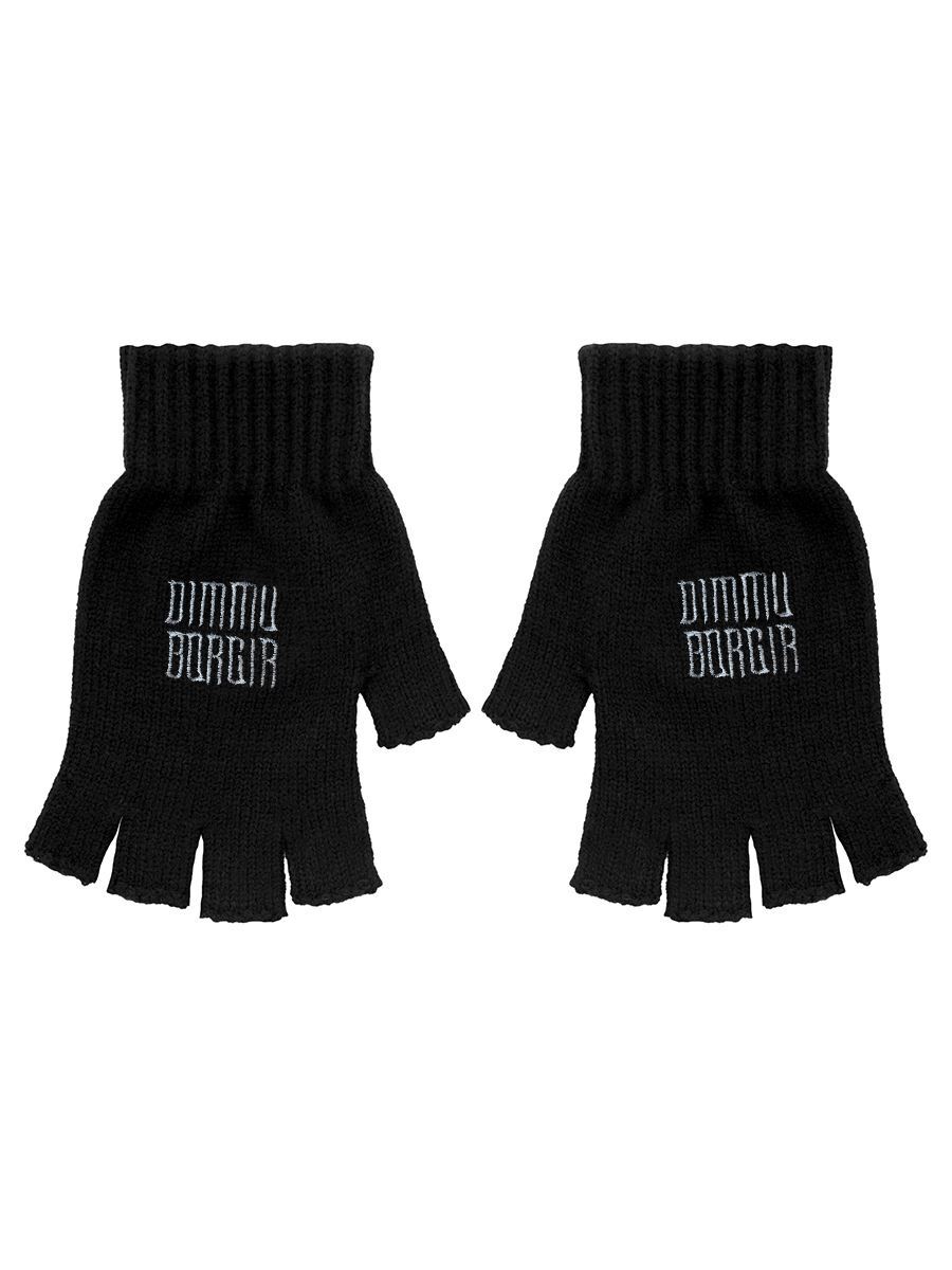 Dimmu Borgir Gloves Logo Fingerless Black