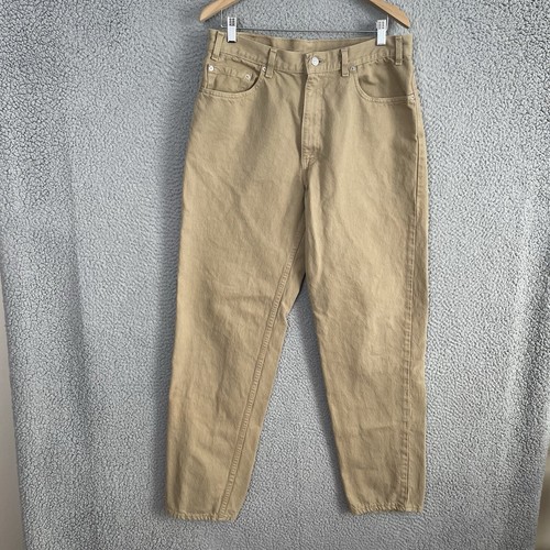 Levis Jeans Herren 36x34 Khaki Beige Denim 550 Relaxed Baggy Vintage USA (33x32,5)