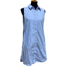 Simply Noelle Small/Medium Cotton Blend Button Down Sleeveless Shirt Dress