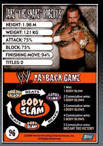 WWE WWE RAW Topps UK 2006 Payback Wrestling trading Cards Pack Fresh - Pick One - Picture 193 of 203