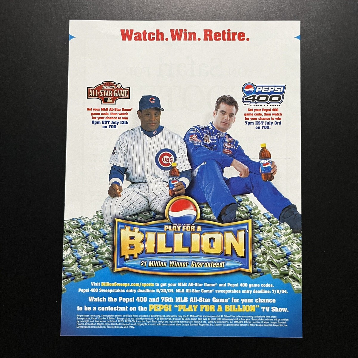 Pepsi Play For A Billion TV Show 2004 Print Ad 8