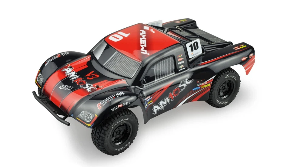 Amewi AM10SC V3 SHORTCOURSE Rosso/Nero Brushless 4wd Lipo 4000mha RTR 1/10 Rc - Immagine 2 di 4