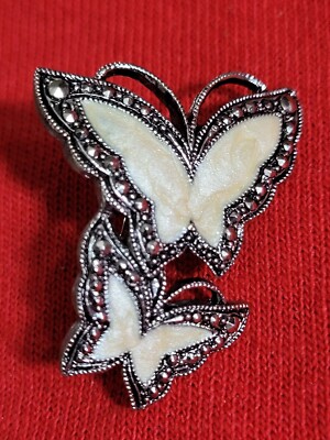 Avon, Brooch, Earings Butterfly Marcasite Around Them, Brooch 1×2''Earings 1×0.5''