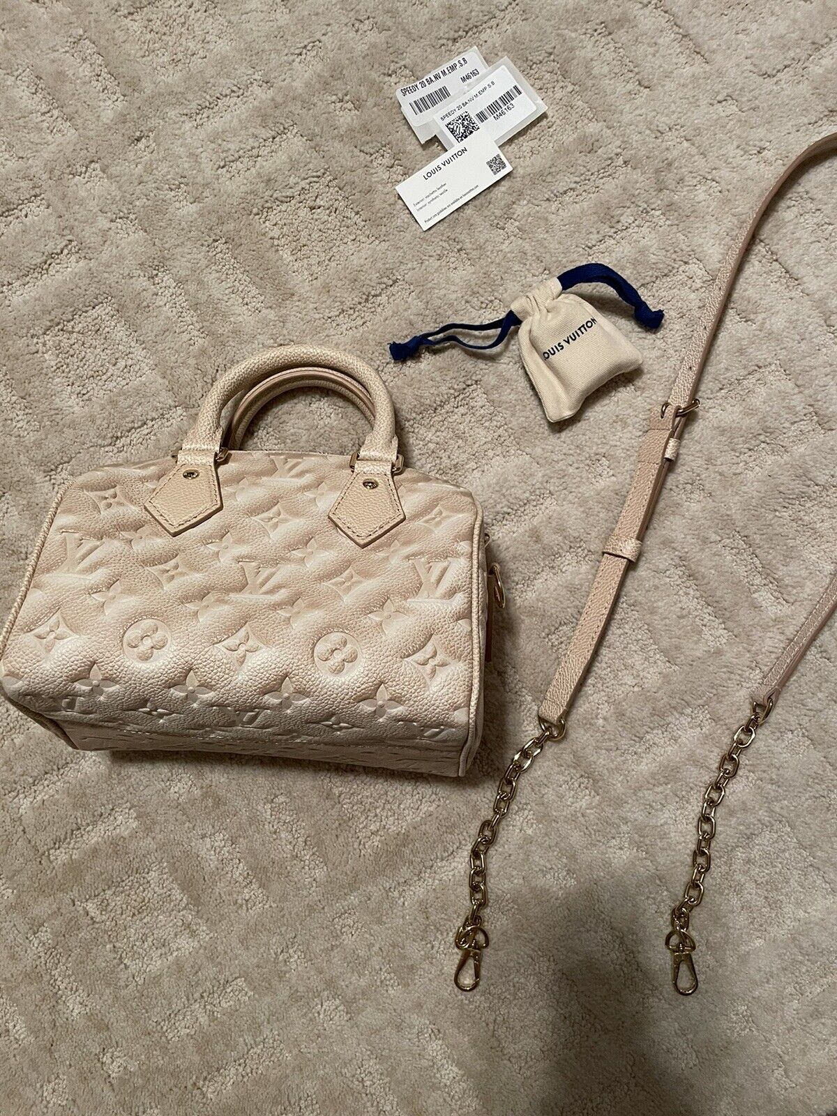 M46163 Louis Vuitton Sprayed Grained Speedy Bandoulière 20 Bag