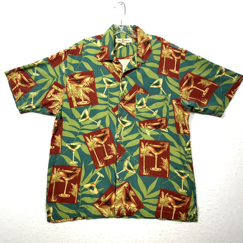 Tommy Bahama Mens Silk Hawaiian Shirt Medium M Martini Glass Tropical Relax eBay