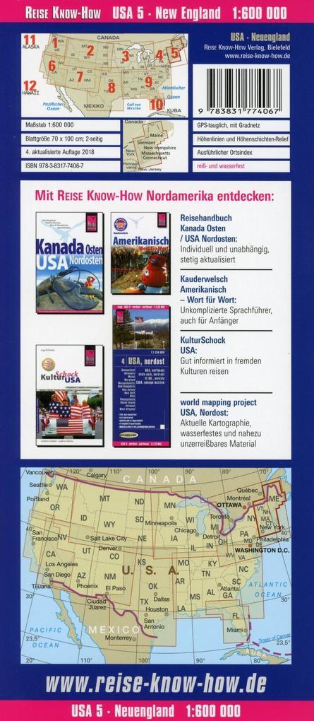 Thumbnail - World Mapping Project Usa 05 Neuengland 1 : 600 000 | Deutsch
