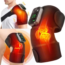 Electric Heated Vibration Knee Joint Brace Therapy Shoulder Massager Pain Relief