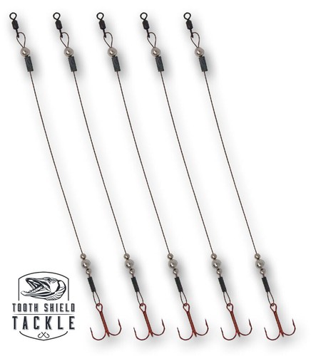 6 Terminali Superbleed Per Pesca Su Ghiaccio – Tip Up Leader Con Treble Hook – Z Leaders #300