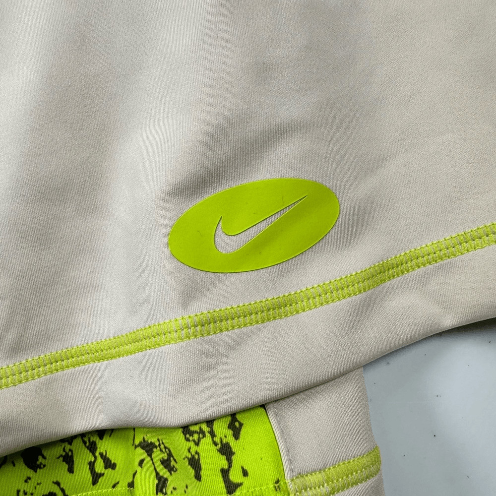 NWT NIKE Girls Kids Tan Athletic Skort Green/Black Bike Shorts - Size Small image 8