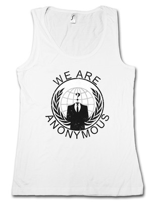 ANONYMOUS VINTAGE GLOBE LOGO TANK TOP VEST We Are Guy For Fawkes V 