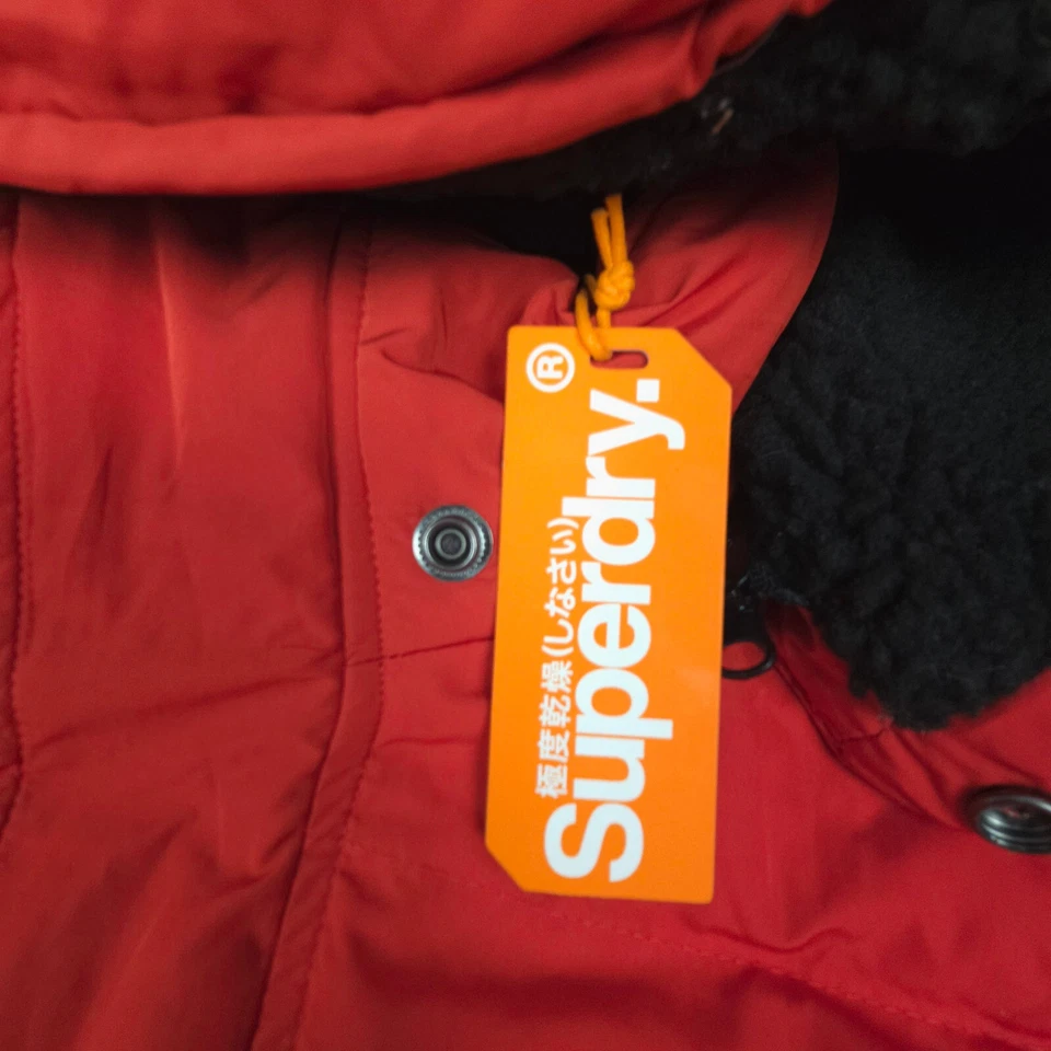Superdry Jacket Mens 2XLARGE red Puffer Long Sleeve Full Zip mountain Size 2XL - Image 3 of 4