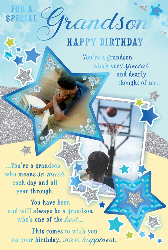 Special Grandson Happy Birthday African Ethnic Ebony Greeting Card Lovely Verse