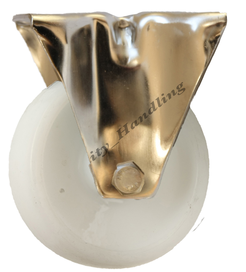 4 - 100mm stainless steel nylon fixed & braked castors 150kg each heavy duty