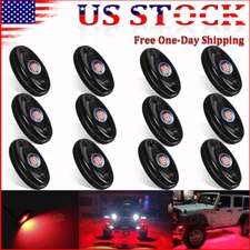 12x Red LED Rock Lights Underbody Glow Lamp for Jeep Offroad ATV Pickup Truck