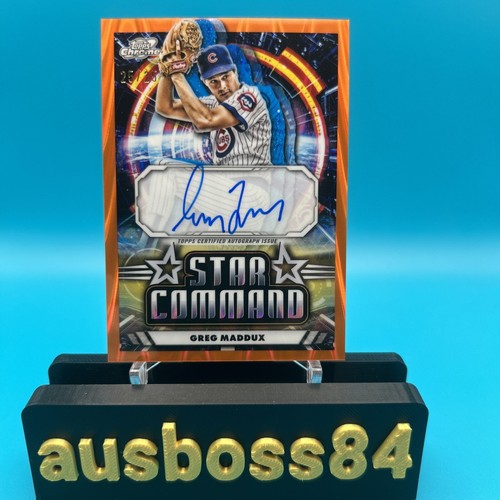 2024 Topps Chrome Cosmic GREG MADDUX Variation Orange Refractor Auto /25 Cubs 🔥