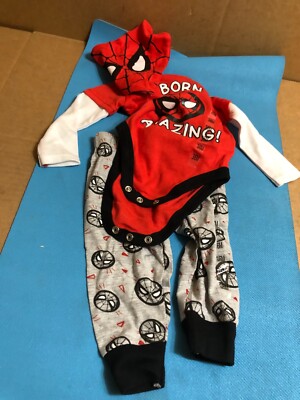 Spider-Man Boys Infant 3-Piece Set with Bib, Size 3-6 Months