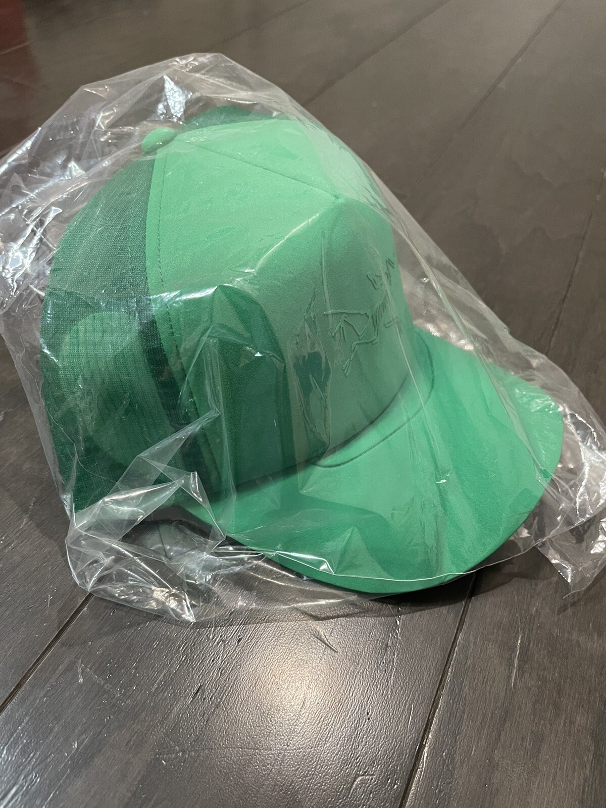 Cappello Berretto Curvo Arc'Teryx Logo Bird Trucker OSFM Verde Giungla SnapBack Nuovo con etichette