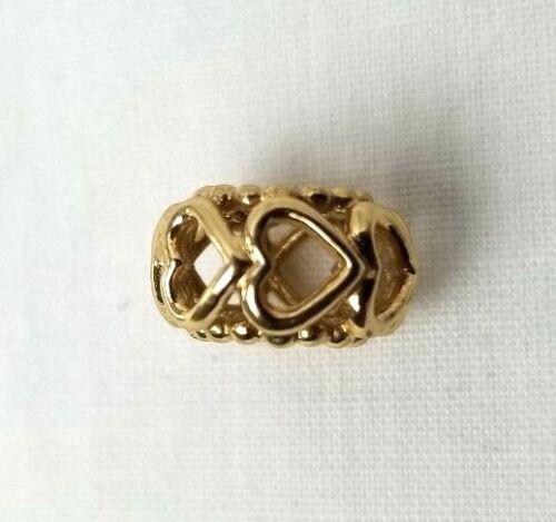 Authentic PANDORA OPEN YOUR HEART Charm 14K Yellow Gold 