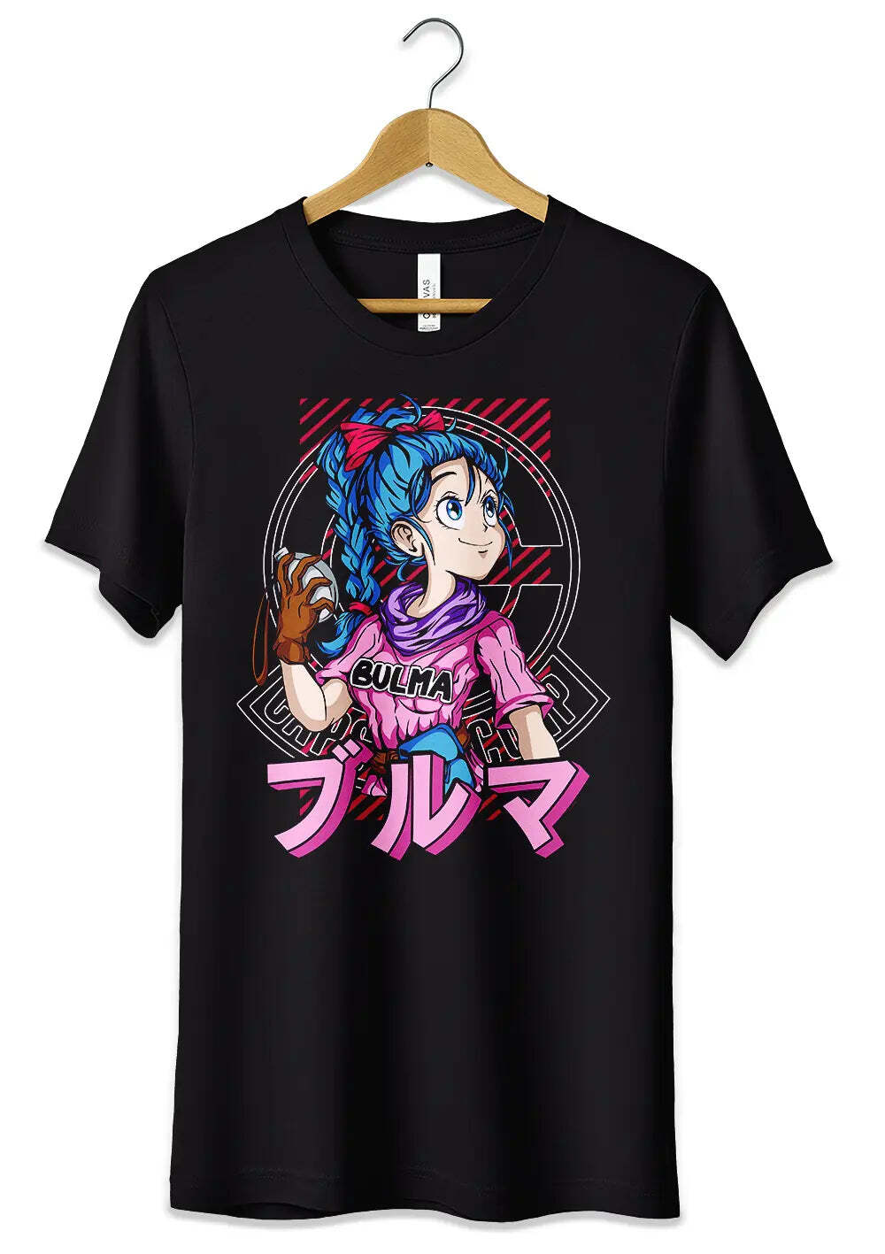 T-Shirt Maglietta Bulma Capsule Corp Dragon Ball Nera Tshirt Anime S M L XL XXL