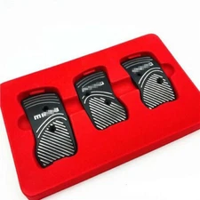 Black Aluminium Non Slip Sport Pedal Brake Pad Covers Manual Car 3 PC