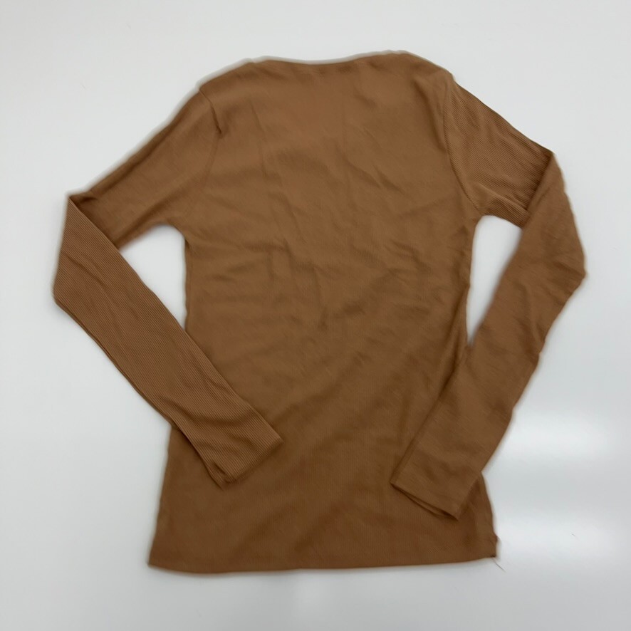 Active Basic Caramel Brown Ribbed Long Sleeve T-S… - image 4