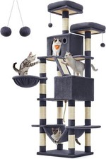 Feandrea Cat Tree , 81.1 - Inch Large Cat Tower , Smoky Gray